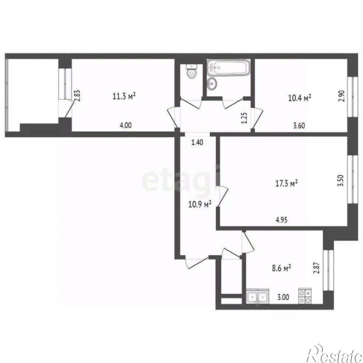 3-комн квартира улица Дмитрия Блынского, 12,  д. 12