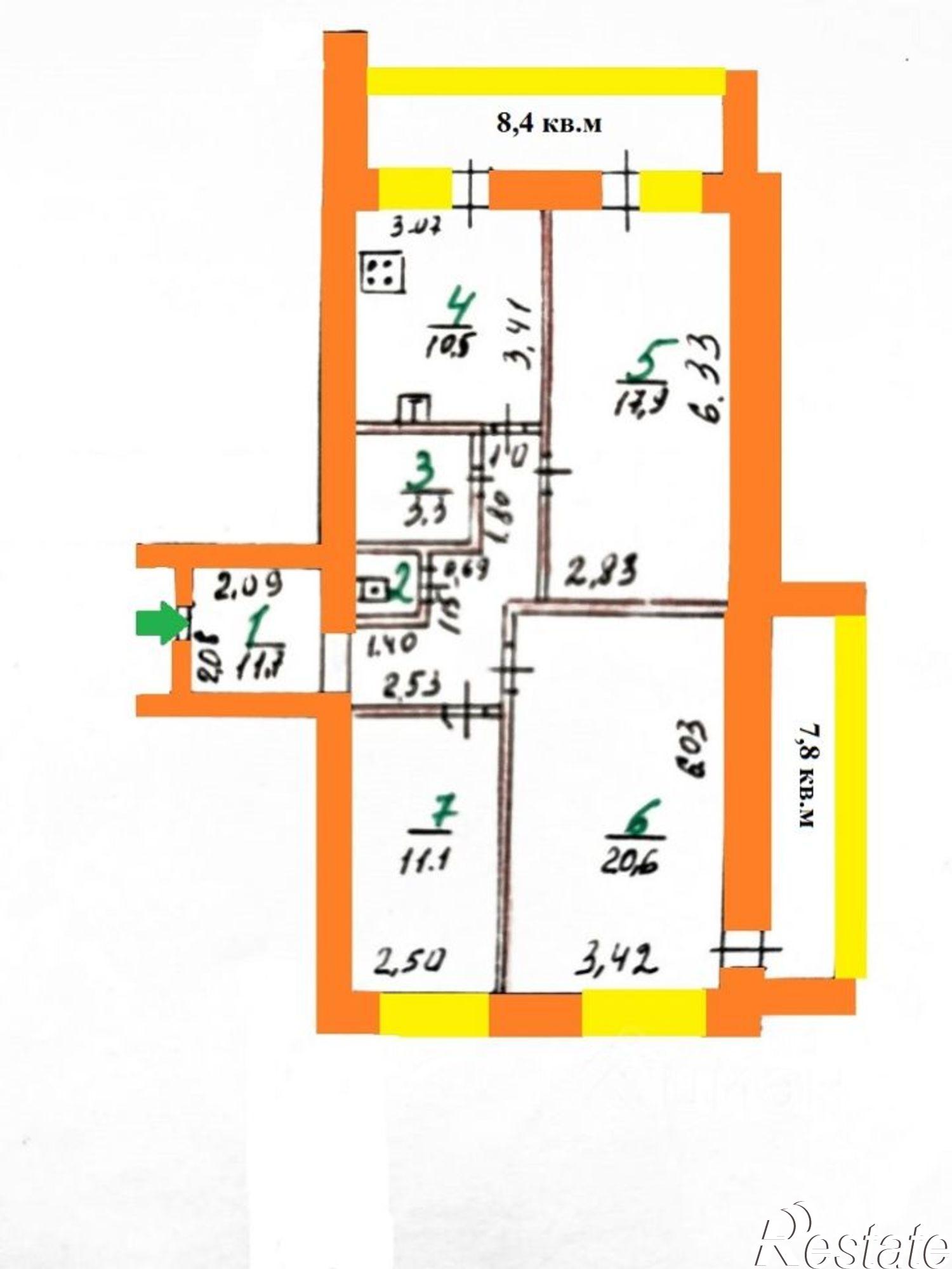 Купить квартиру за 6 958 000 рублей на ул Абрамова и Соколова, 3