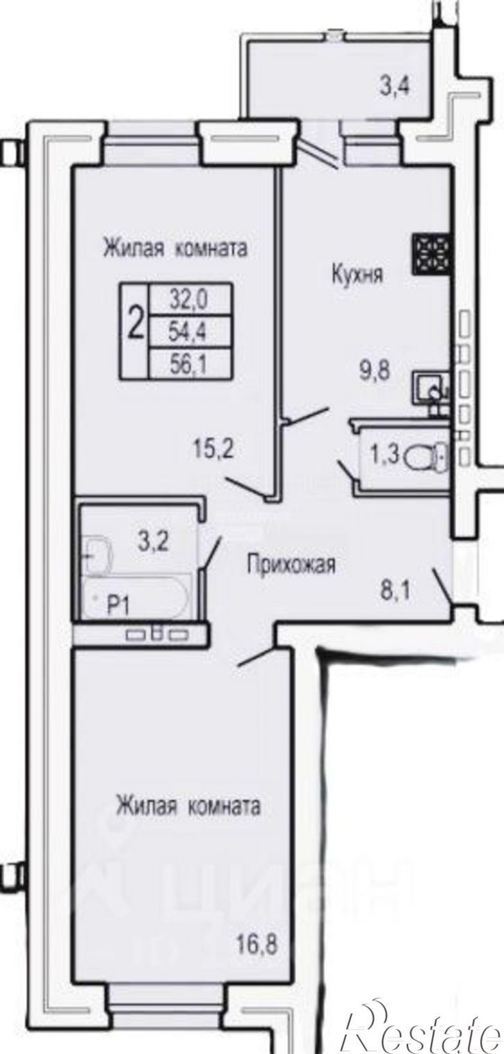 2-комн квартира ул Родзевича-Белевича, 5,  д. 5