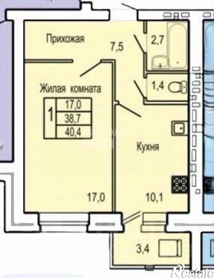 1-комн квартира ул Родзевича-Белевича, 5,  д. 5