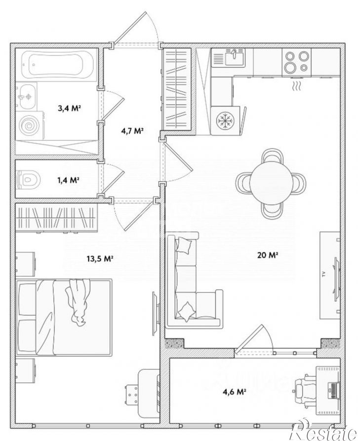 1-комн квартира ул Раздольная, 29,  д. 29