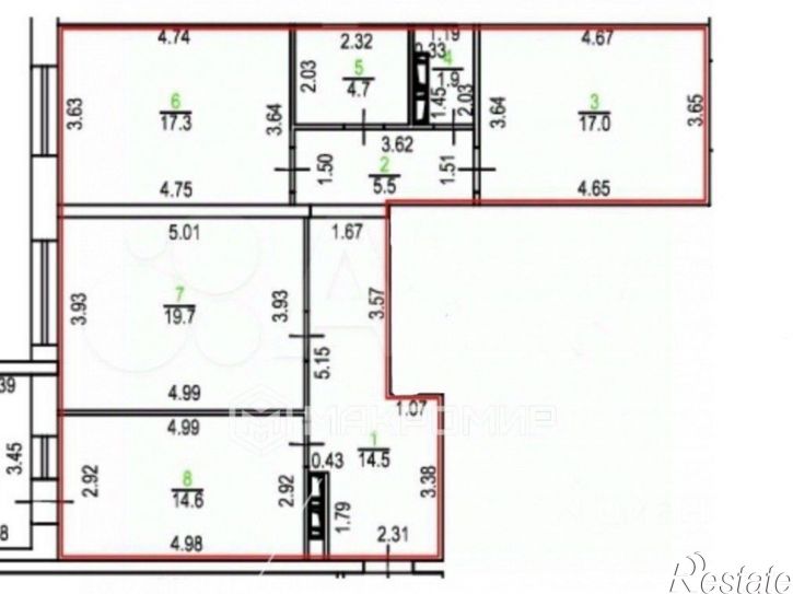 3-комн квартира улица Андрианова, 31,  д. 31