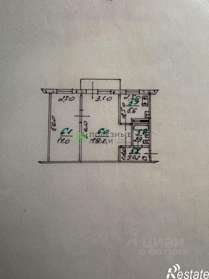 2-комн квартира ул Латышских Стрелков, 43,  д. 43