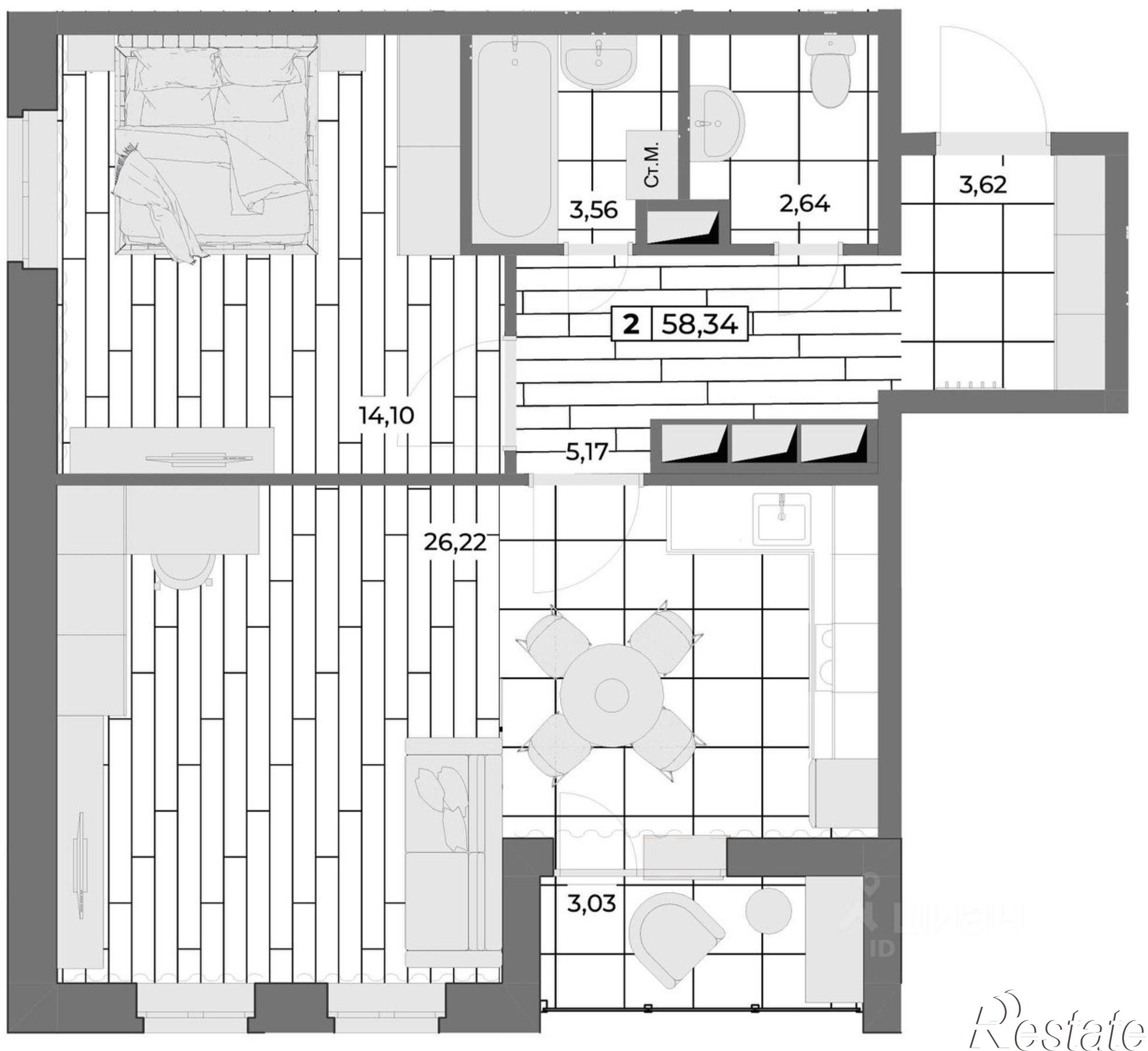 Купить квартиру за 5 427 260 рублей на Складской пер, 6