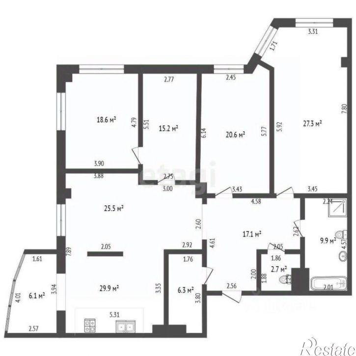 4-комн квартира Красноармейская улица, 1,  д. 1