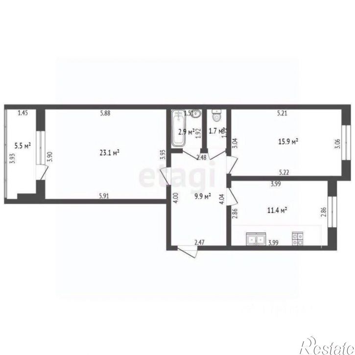 2-комн квартира ул Выставочная, 41,  д. 41
