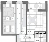 1-комн, 41 кв м, этаж 7/8 Складской пер, 6