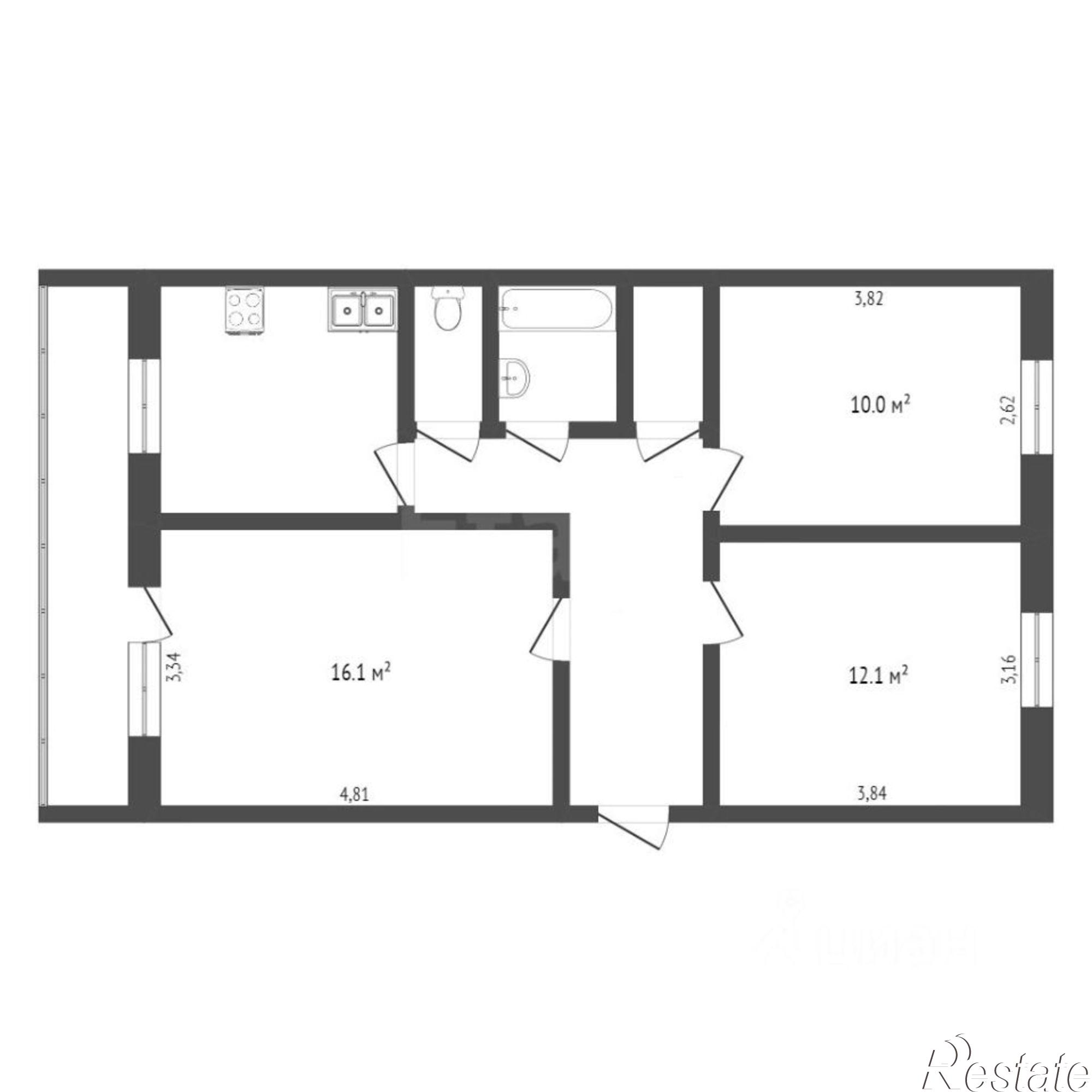 Купить квартиру за 4 500 000 рублей на Костомаровская улица, 1