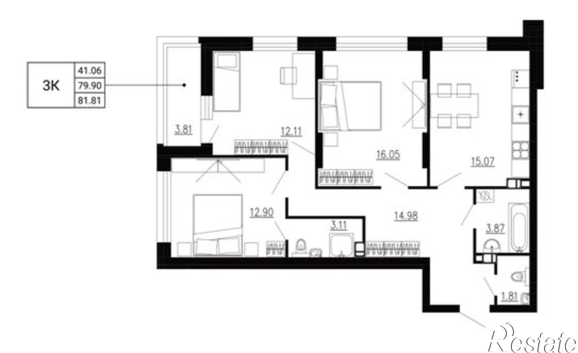 Купить квартиру за 11 578 700 рублей на ул Ломоносова, 8