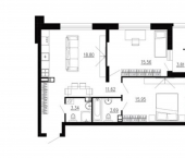 2-комн, 71 кв м, этаж 22/24 улица Ломоносова, 8