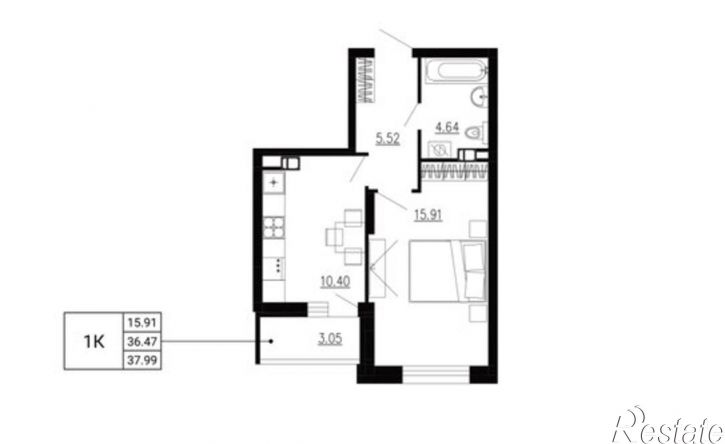 1-комн квартира в новом доме ул Ломоносова, 8,  д. 8