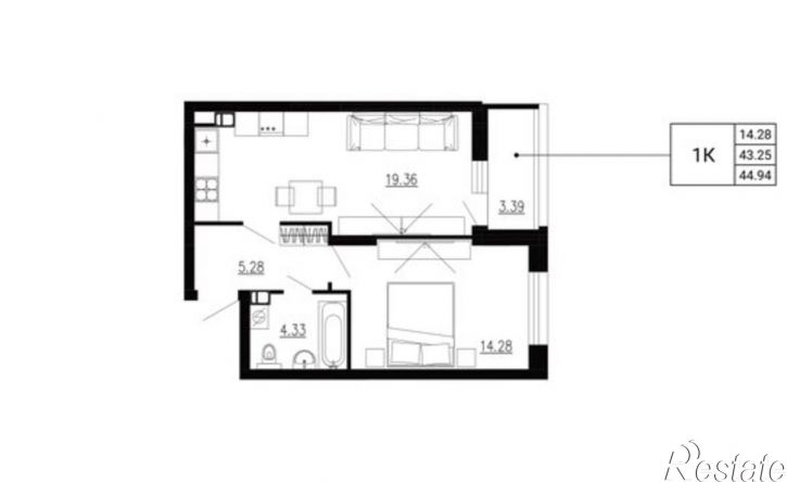 1-комн квартира в новом доме улица Ломоносова, 8,  д. 8