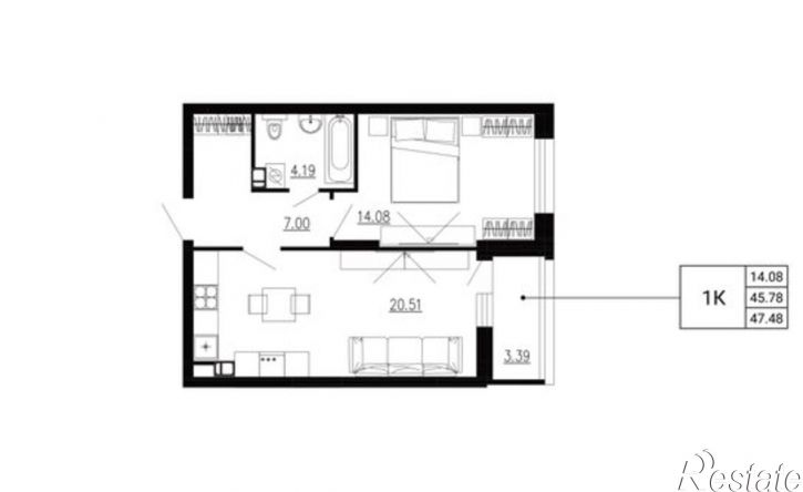 1-комн квартира в новом доме ул Ломоносова, 8,  д. 8