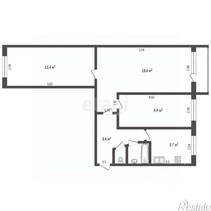 2-комн квартира ул Красноармейская, 3,  д. 3