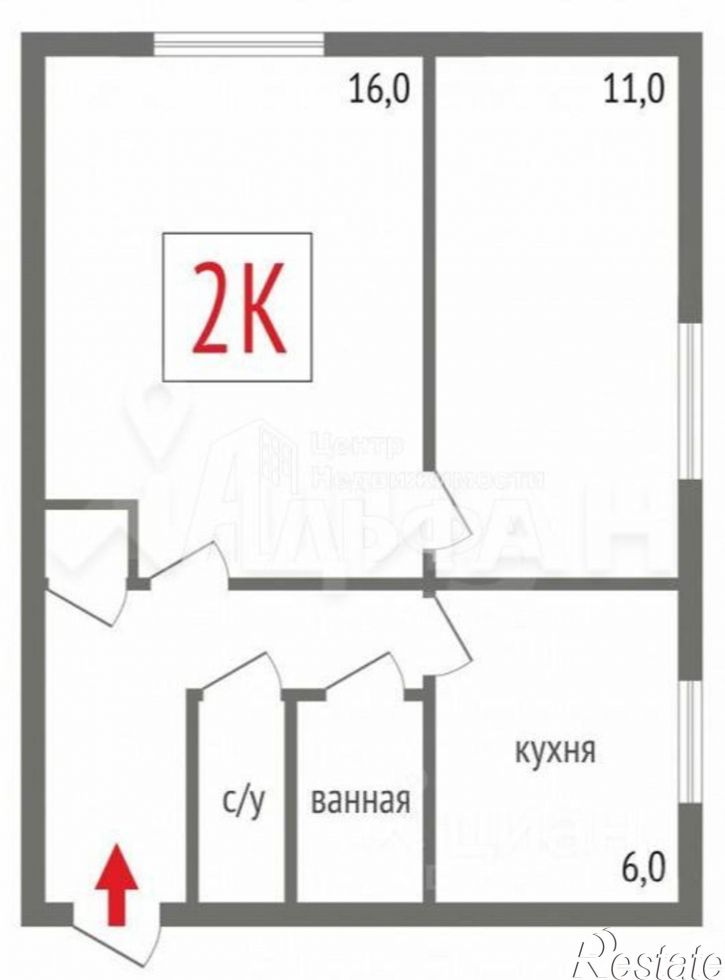 2-комн квартира Октябрьская улица, 56,  д. 56