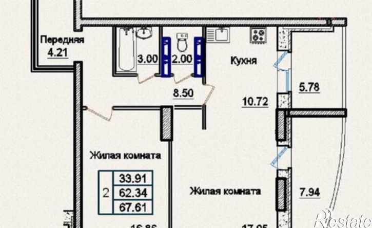 2-комн квартира Комсомольская улица, 89,  д. 89