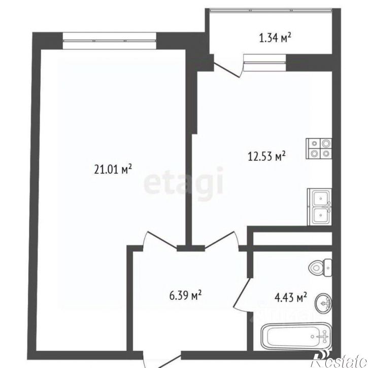 1-комн квартира Авиационная улица, 3/1,  д. 3/1