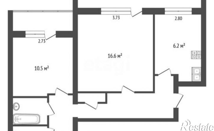 2-комн квартира Полесская улица, 19,  д. 19