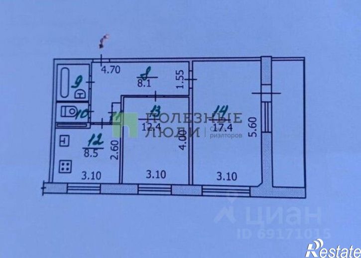 2-комн квартира ул Металлургов, 16,  д. 16