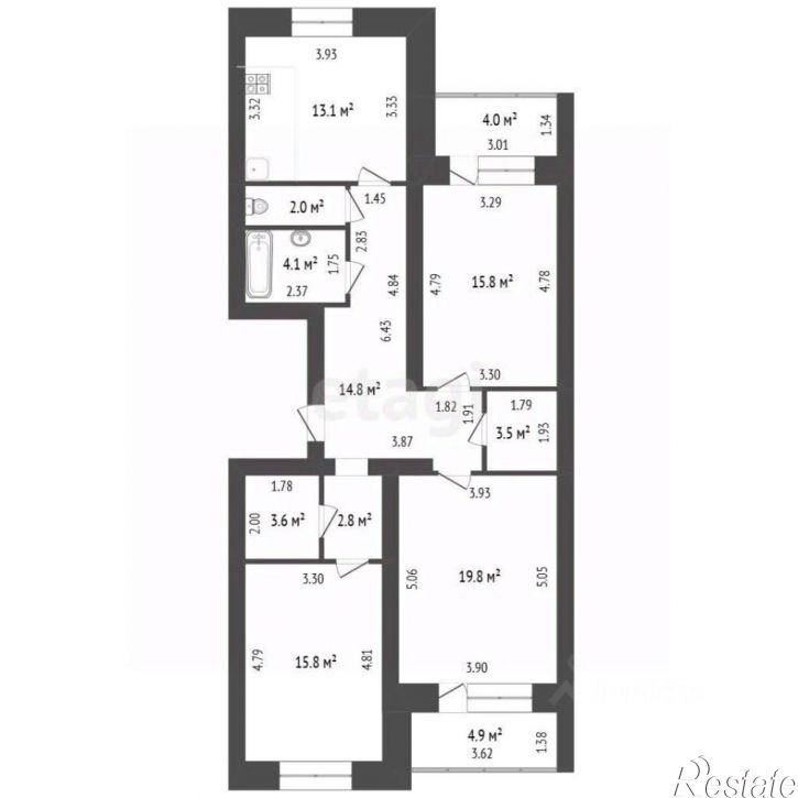3-комн квартира бульвар Молодёжи, 16,  д. 16