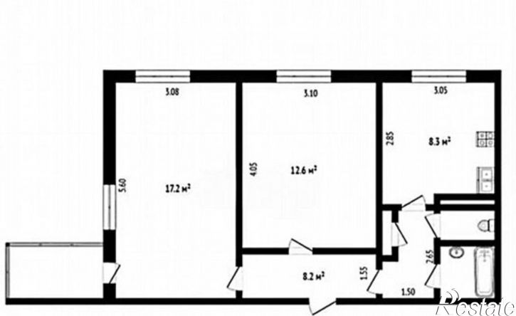 2-комн квартира улица Максима Горького, 60,  д. 60