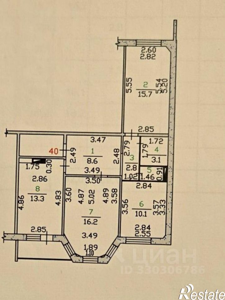 3-комн квартира улица Алроса, 9,  д. 9