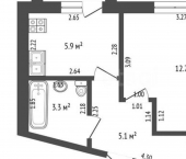 1-комн, 28кв м, этаж 3/5 ул Ливенская, 30г