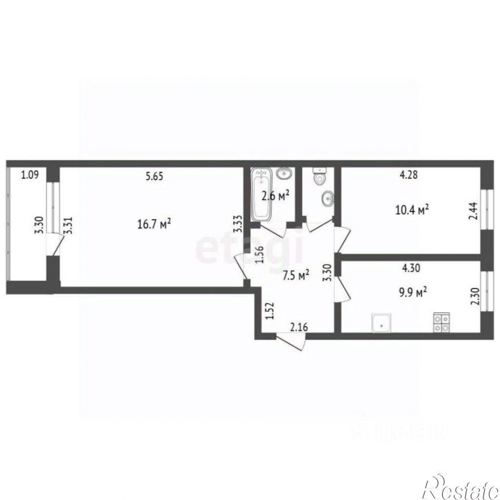 2-комн квартира ул Выставочная, 33,  д. 33