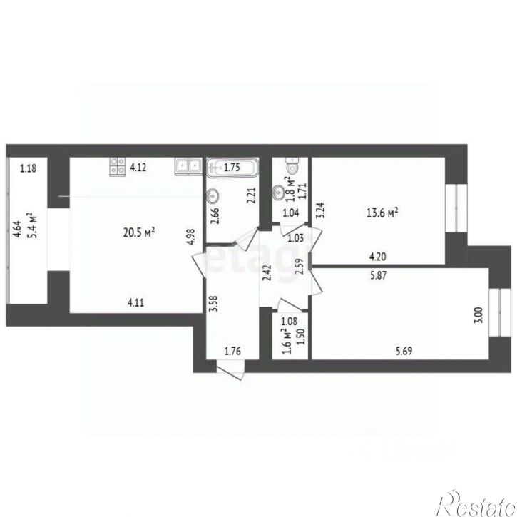 2-комн квартира ул Покровская, 32,  д. 32