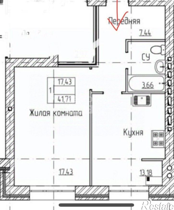 1-комн квартира ул Коллективная, 3,  д. 3