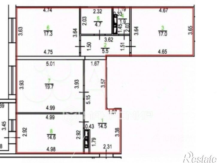 3-комн квартира ул Андрианова, 35 1,  д. 35 1,  к. 1