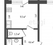 1-комн, 37кв м, этаж 1/9 б-р Молодежи, 4