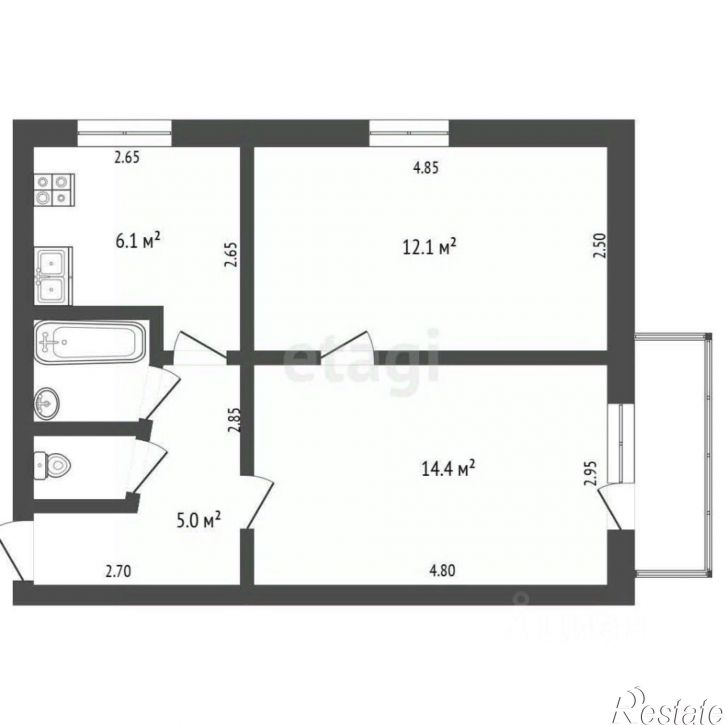 2-комн квартира ул Красноармейская, 11,  д. 11