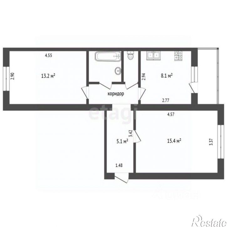 2-комн квартира ул Шульгина, 145а,  д. 145а