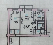 3-комн, 55кв м, этаж 3/5 ул Тургенева, 37
