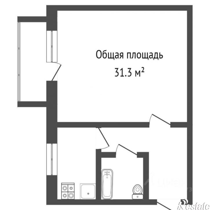 1-комн квартира ул Московская, 66,  д. 66