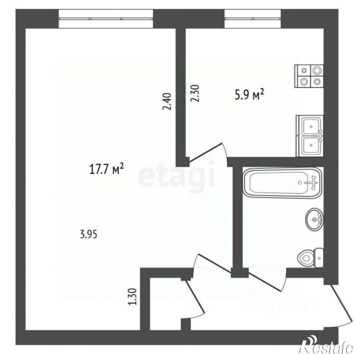 1-комн квартира ул Московская, 62,  д. 62