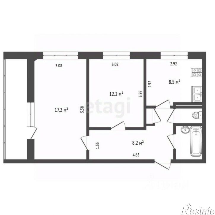 2-комн квартира ул Революции, 7,  д. 7
