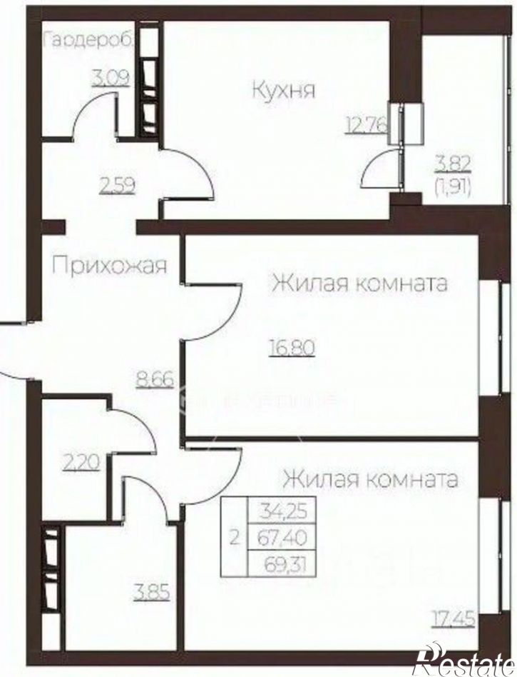 2-комн квартира ул Левый Берег реки Оки, 21,  д. 21
