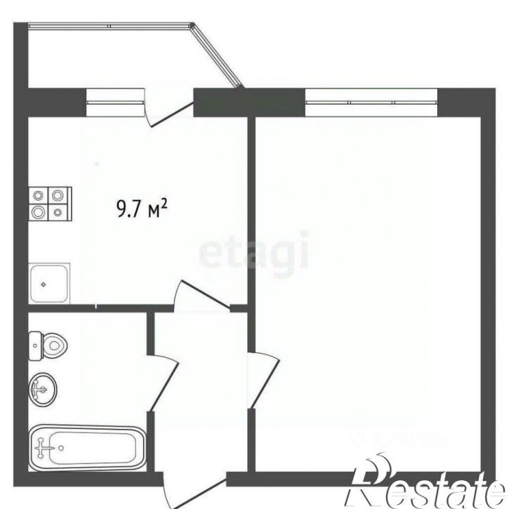 1-комн квартира улица Кузнецова, 30 к2,  д. 30 к2